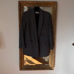 Everlane Gray and Black Houndstooth Blazer